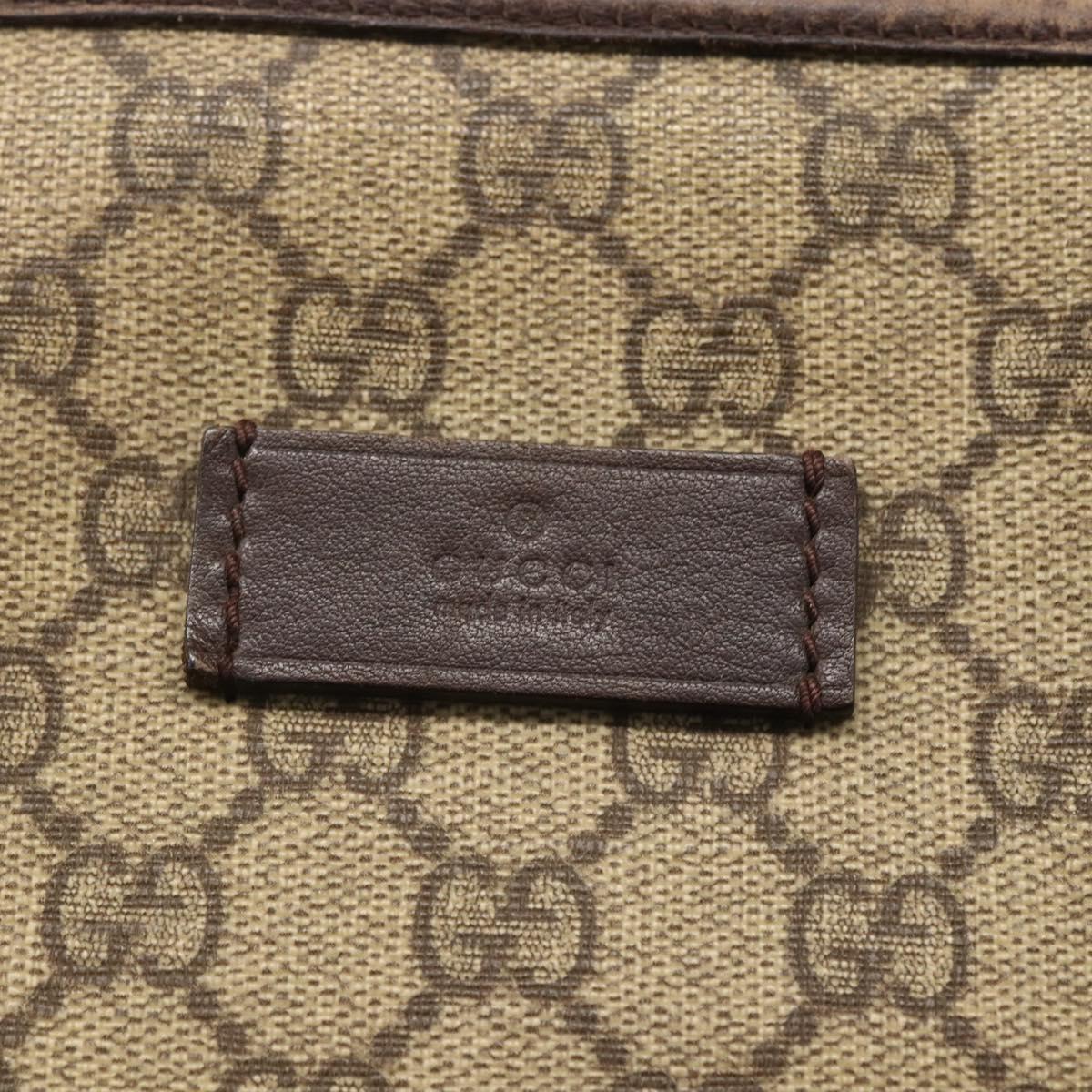 GUCCI GG Supreme Tote Bag PVC Beige Silver 108832 Auth 151708