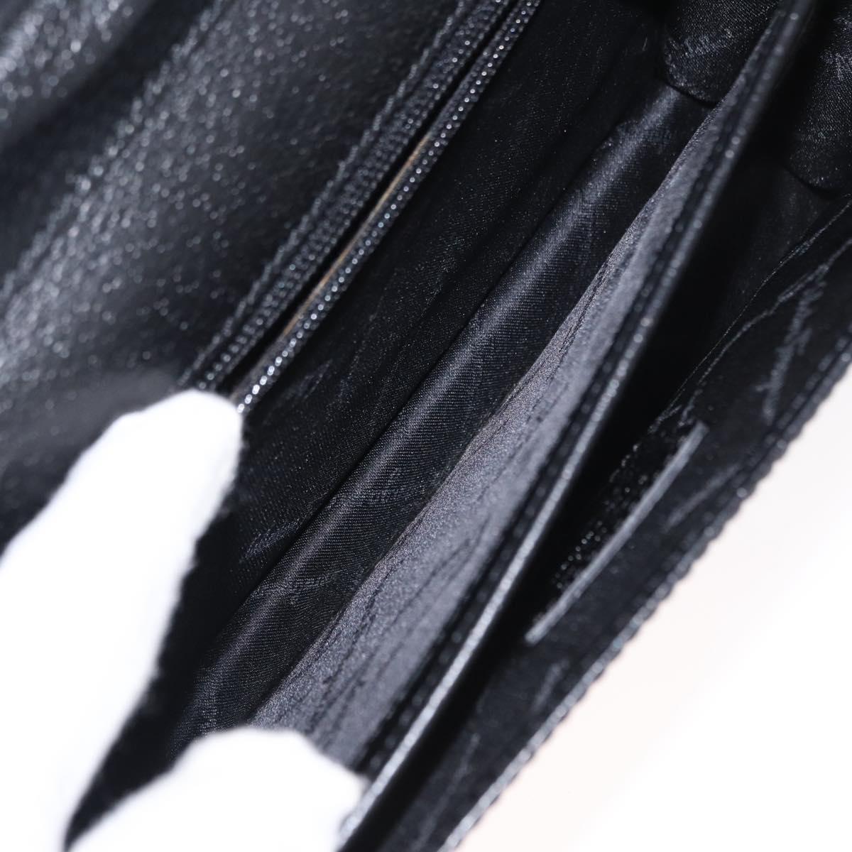 Salvatore Ferragamo Clutch Bag Leather Black Gold Auth 151716