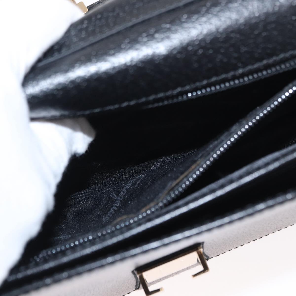 Salvatore Ferragamo Clutch Bag Leather Black Gold Auth 151716