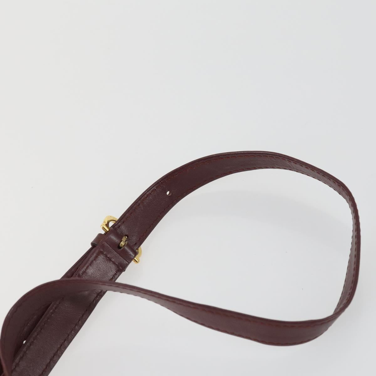 CARTIER Shoulder Bag Leather 2 Set Bordeaux Auth 151718