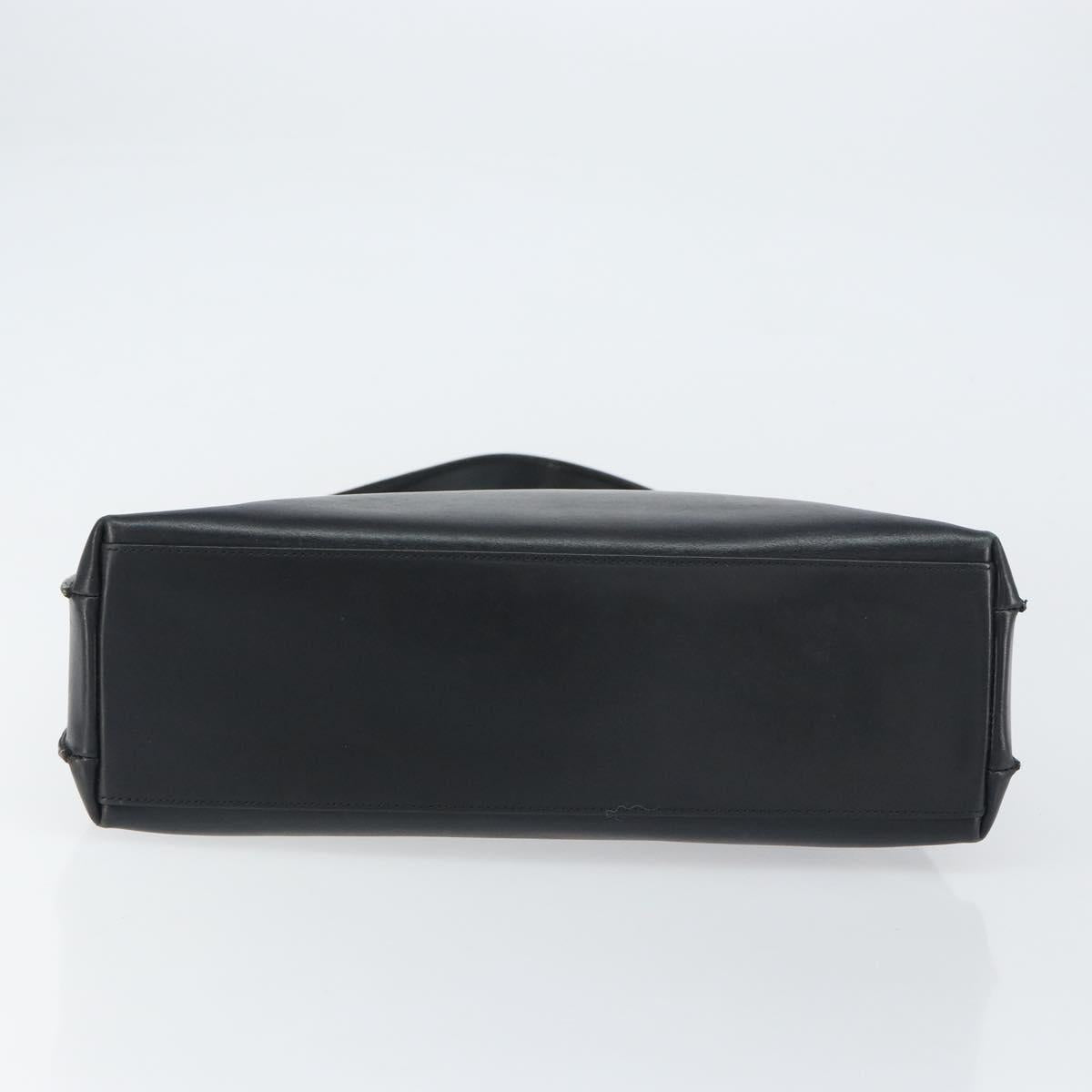 GUCCI Shoulder Bag Leather Black Silver Auth 151719