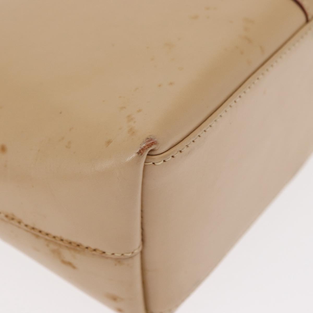 GUCCI Jackie Shoulder Bag Leather Beige Silver 001 3875 Auth 151720