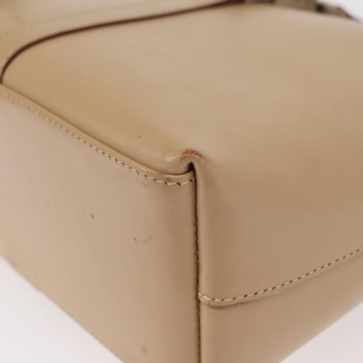 GUCCI Jackie Shoulder Bag Leather Beige Silver 001 3875 Auth 151720