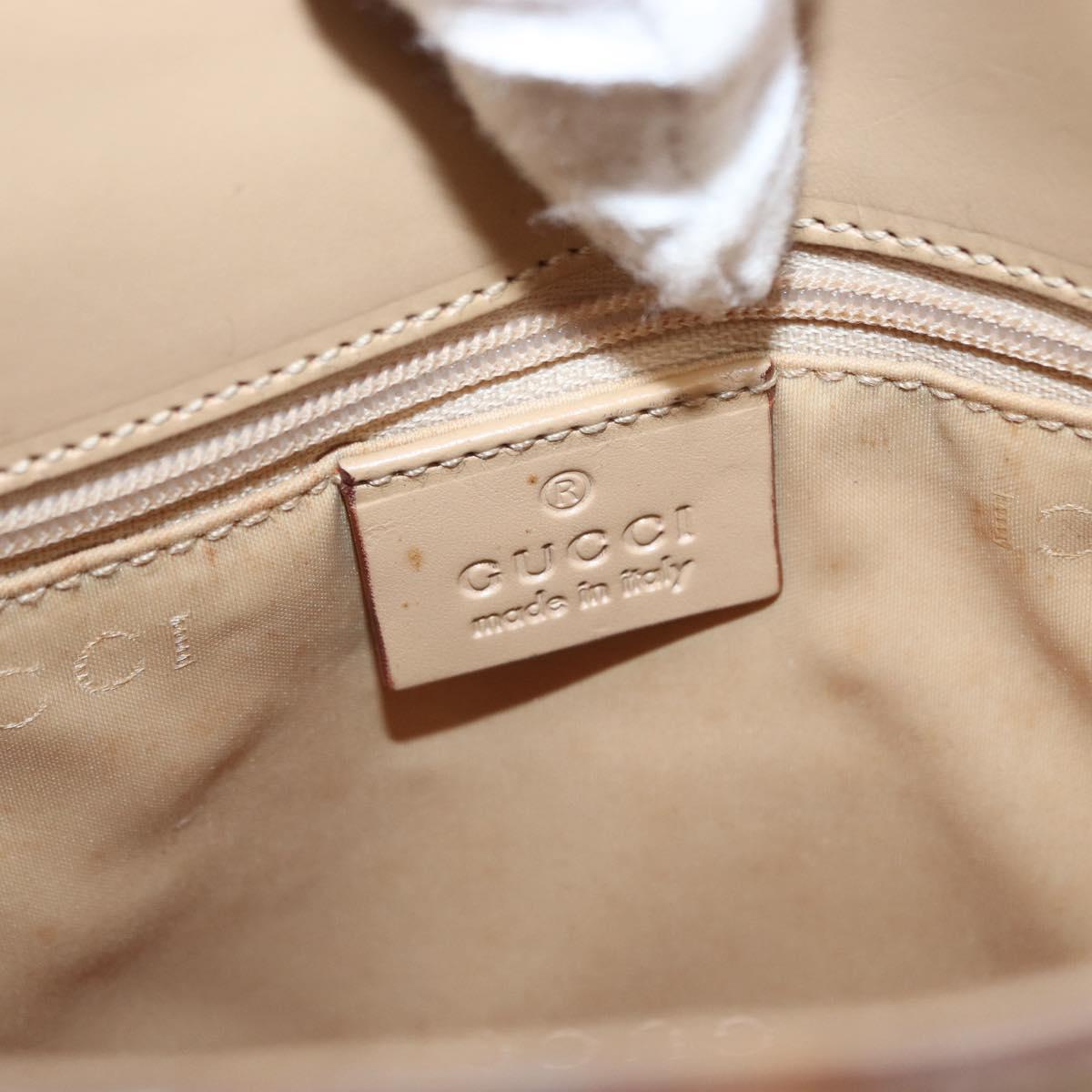 GUCCI Jackie Shoulder Bag Leather Beige Silver 001 3875 Auth 151720