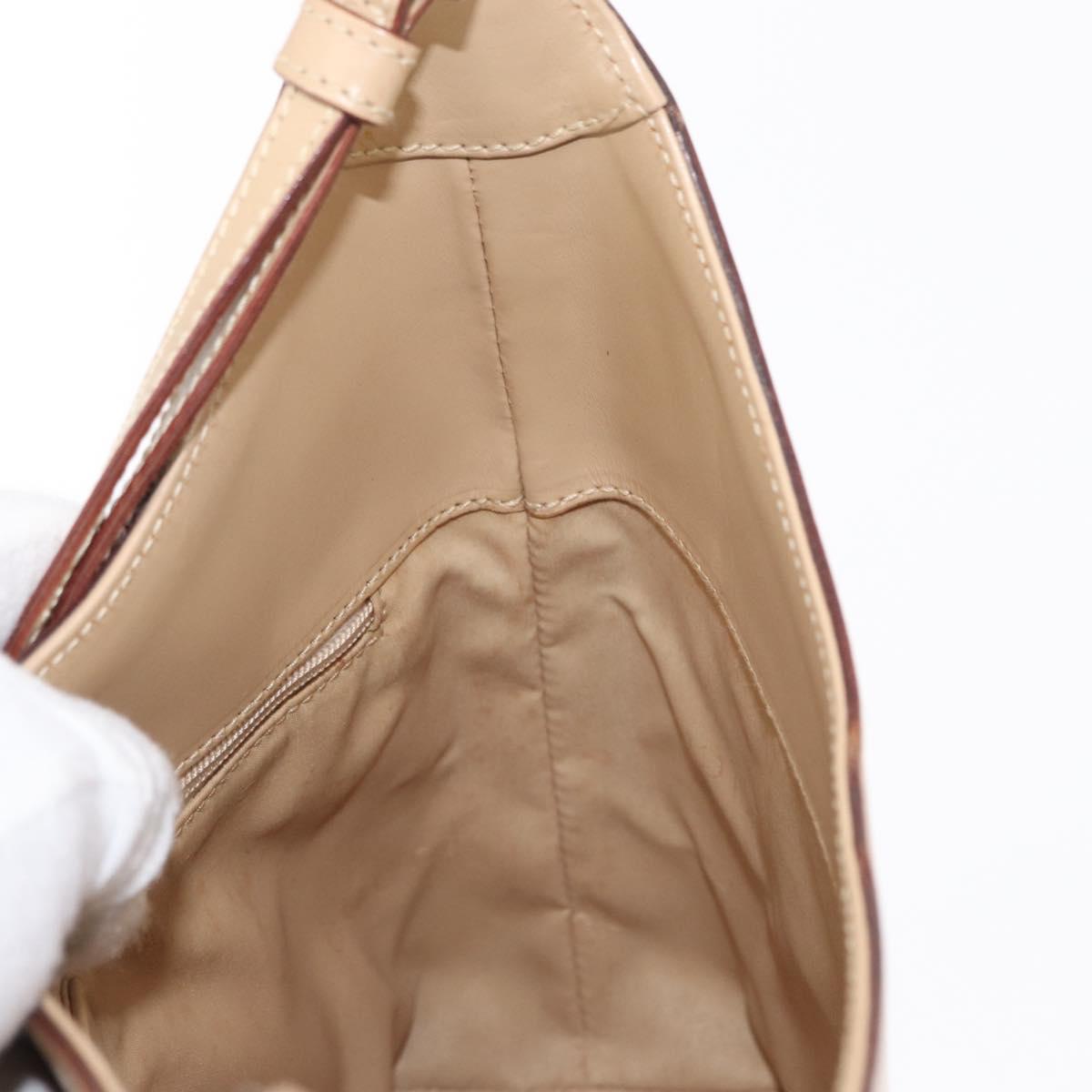 GUCCI Jackie Shoulder Bag Leather Beige Silver 001 3875 Auth 151720