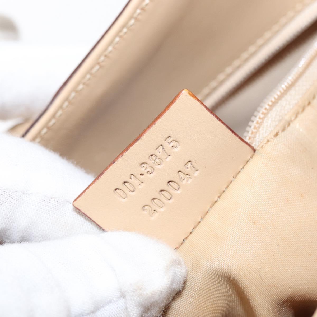 GUCCI Jackie Shoulder Bag Leather Beige Silver 001 3875 Auth 151720