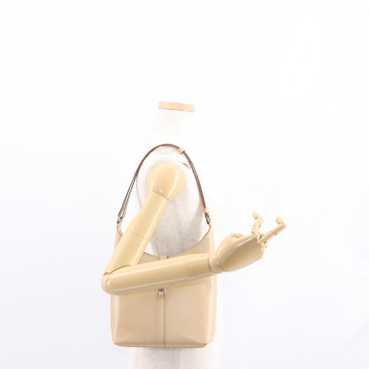 GUCCI Jackie Shoulder Bag Leather Beige Silver 001 3875 Auth 151720