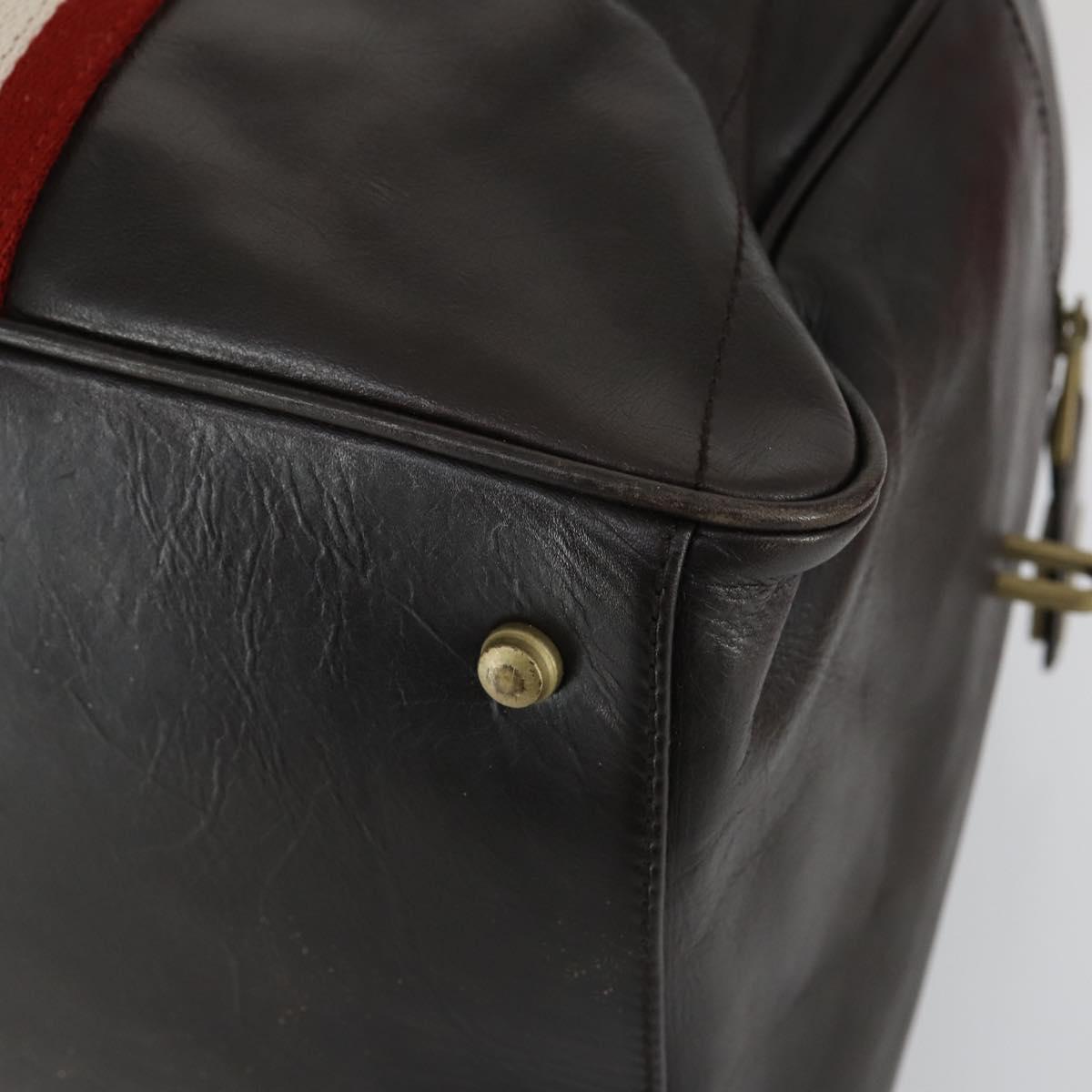 BALLY Boston Bag Leather 2way Brown Auth 151721