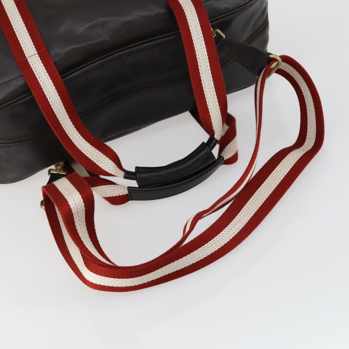 BALLY Boston Bag Leather 2way Brown Auth 151721