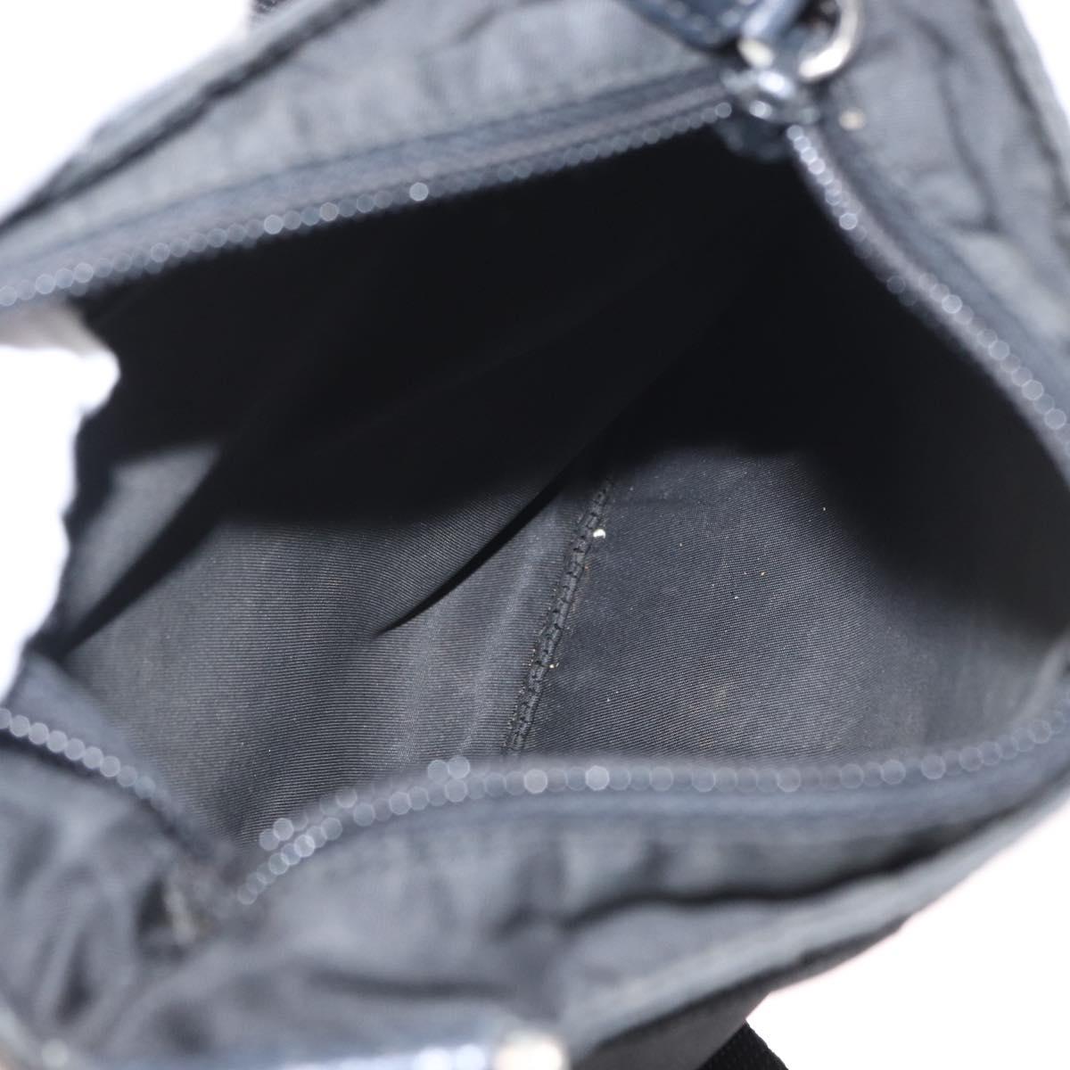 PRADA Shoulder Bag Nylon Black Silver Auth 151729