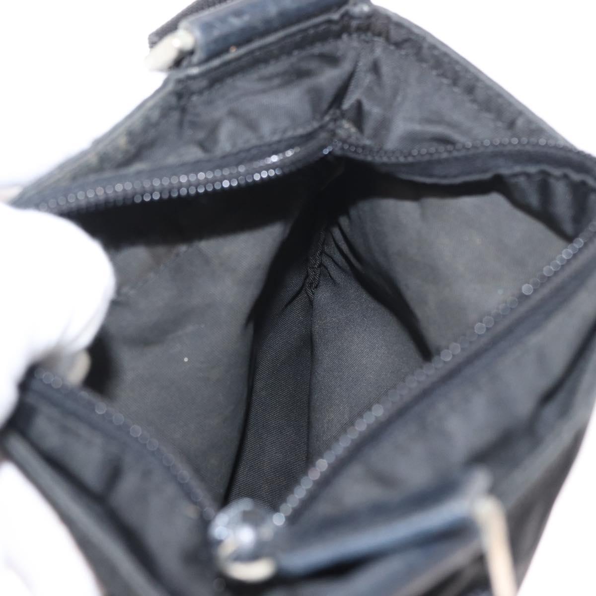 PRADA Shoulder Bag Nylon Black Silver Auth 151729