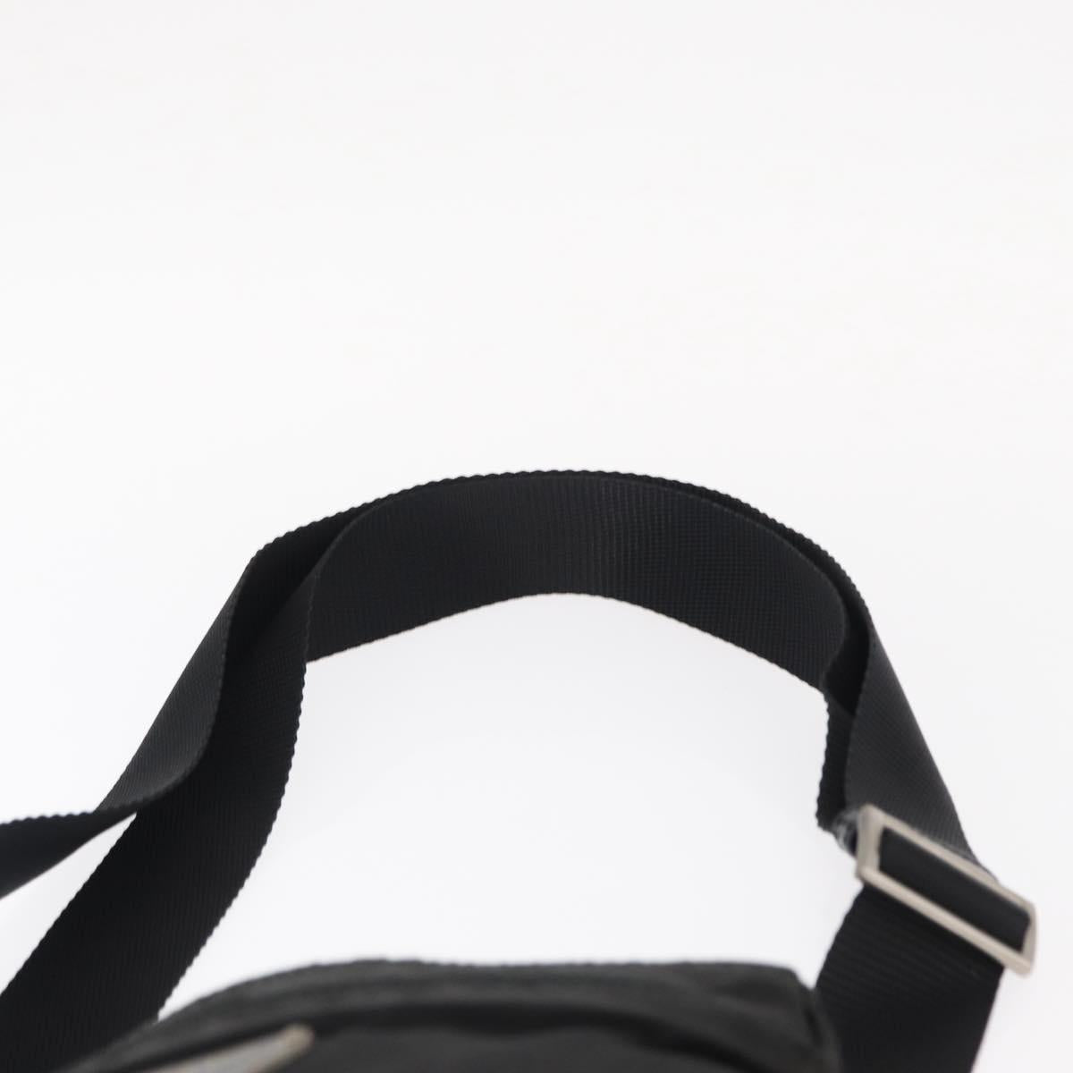 PRADA Shoulder Bag Nylon Black Silver Auth 151729