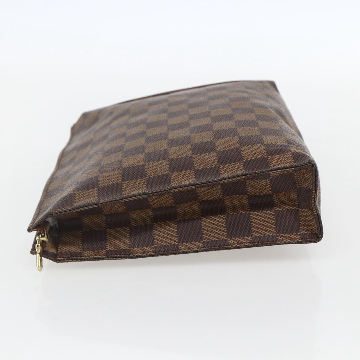 LOUIS VUITTON Damier Ebene Poche Toilette 26 Pouch N47543 LV Auth 151733