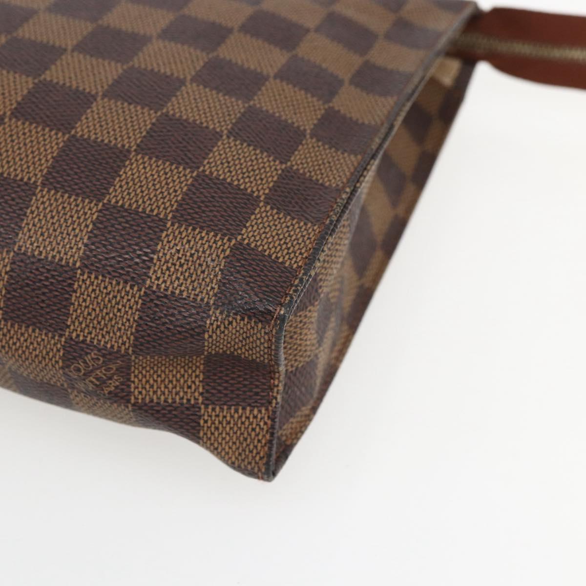 LOUIS VUITTON Damier Ebene Poche Toilette 26 Pouch N47543 LV Auth 151733
