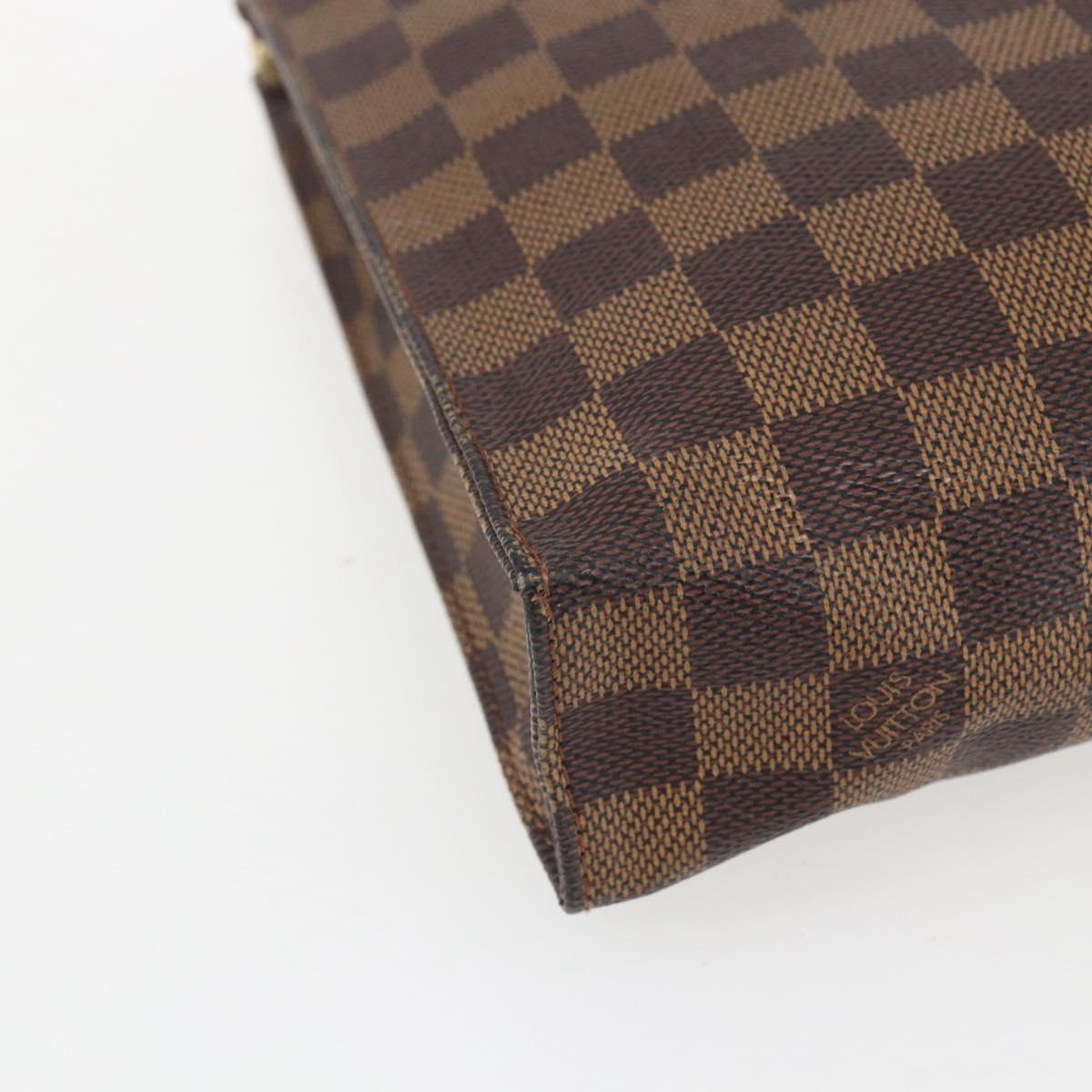 LOUIS VUITTON Damier Ebene Poche Toilette 26 Pouch N47543 LV Auth 151733