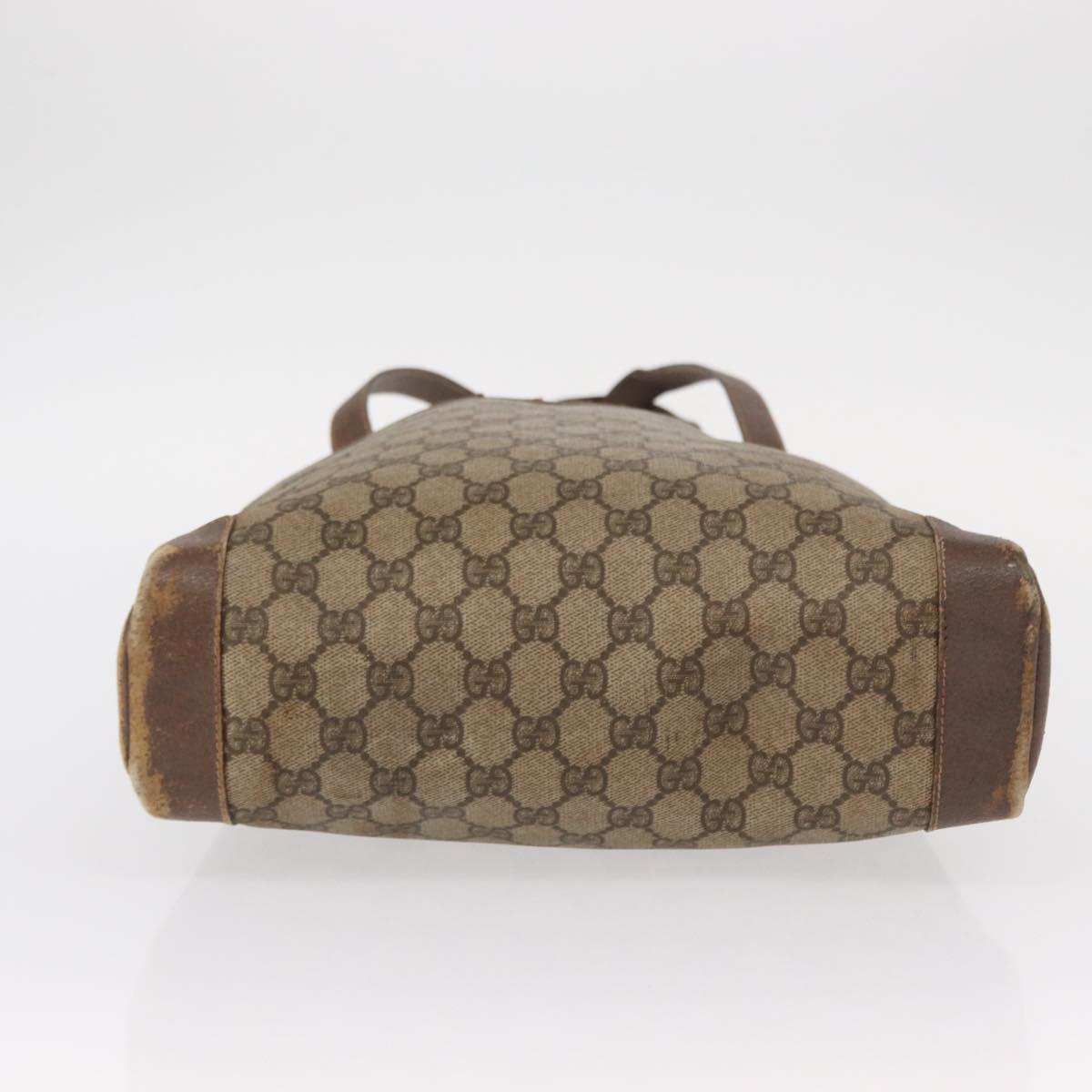 GUCCI GG Supreme Tote Bag PVC Beige Gold 002 123 0035 Auth 151735