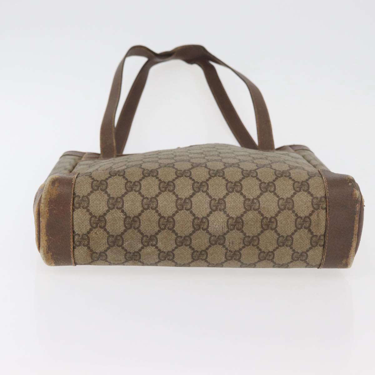 GUCCI GG Supreme Tote Bag PVC Beige Gold 002 123 0035 Auth 151735