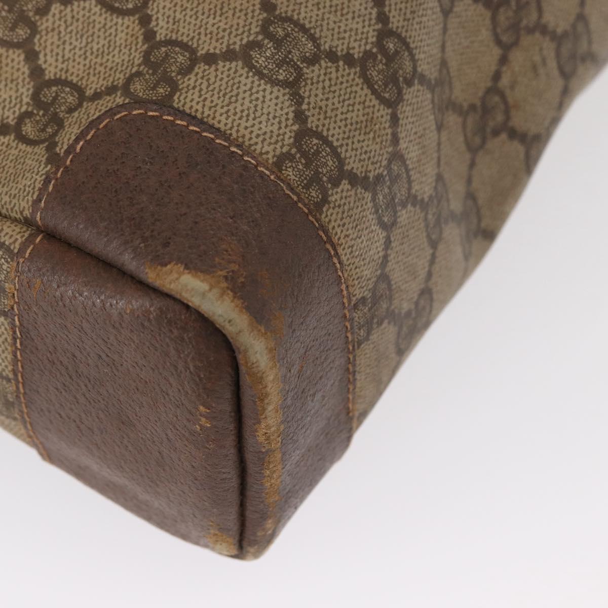 GUCCI GG Supreme Tote Bag PVC Beige Gold 002 123 0035 Auth 151735