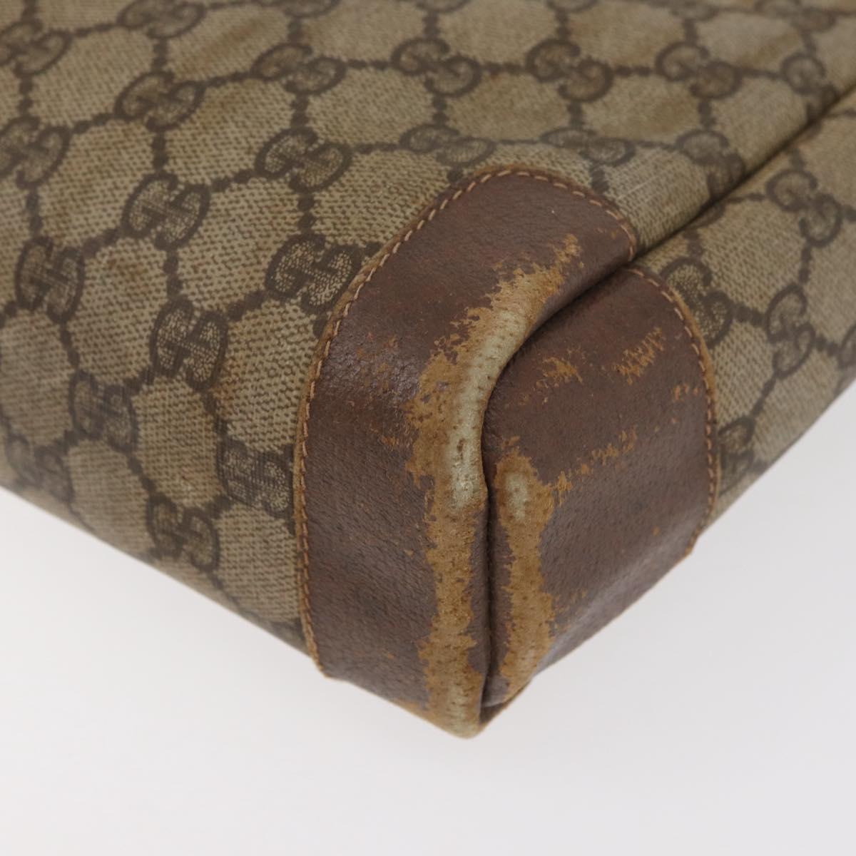 GUCCI GG Supreme Tote Bag PVC Beige Gold 002 123 0035 Auth 151735