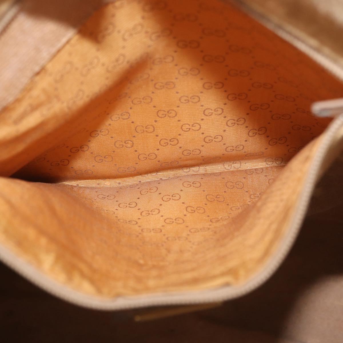 GUCCI GG Supreme Tote Bag PVC Beige Gold 002 123 0035 Auth 151735