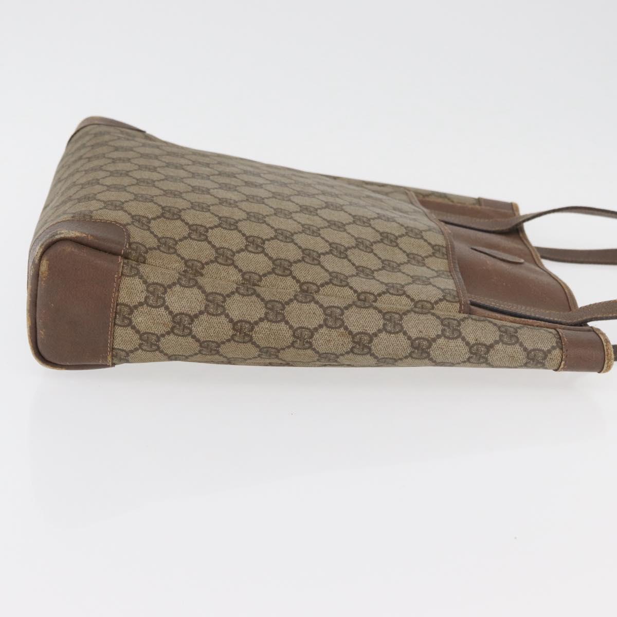 GUCCI GG Supreme Tote Bag PVC Beige Gold 002 123 0035 Auth 151735