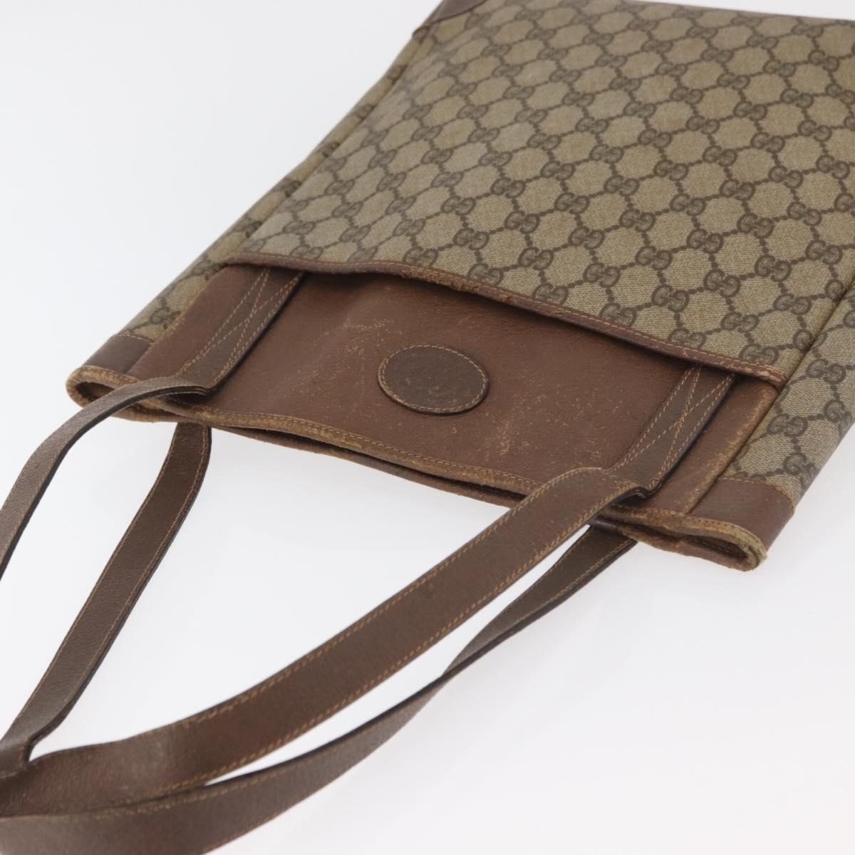GUCCI GG Supreme Tote Bag PVC Beige Gold 002 123 0035 Auth 151735