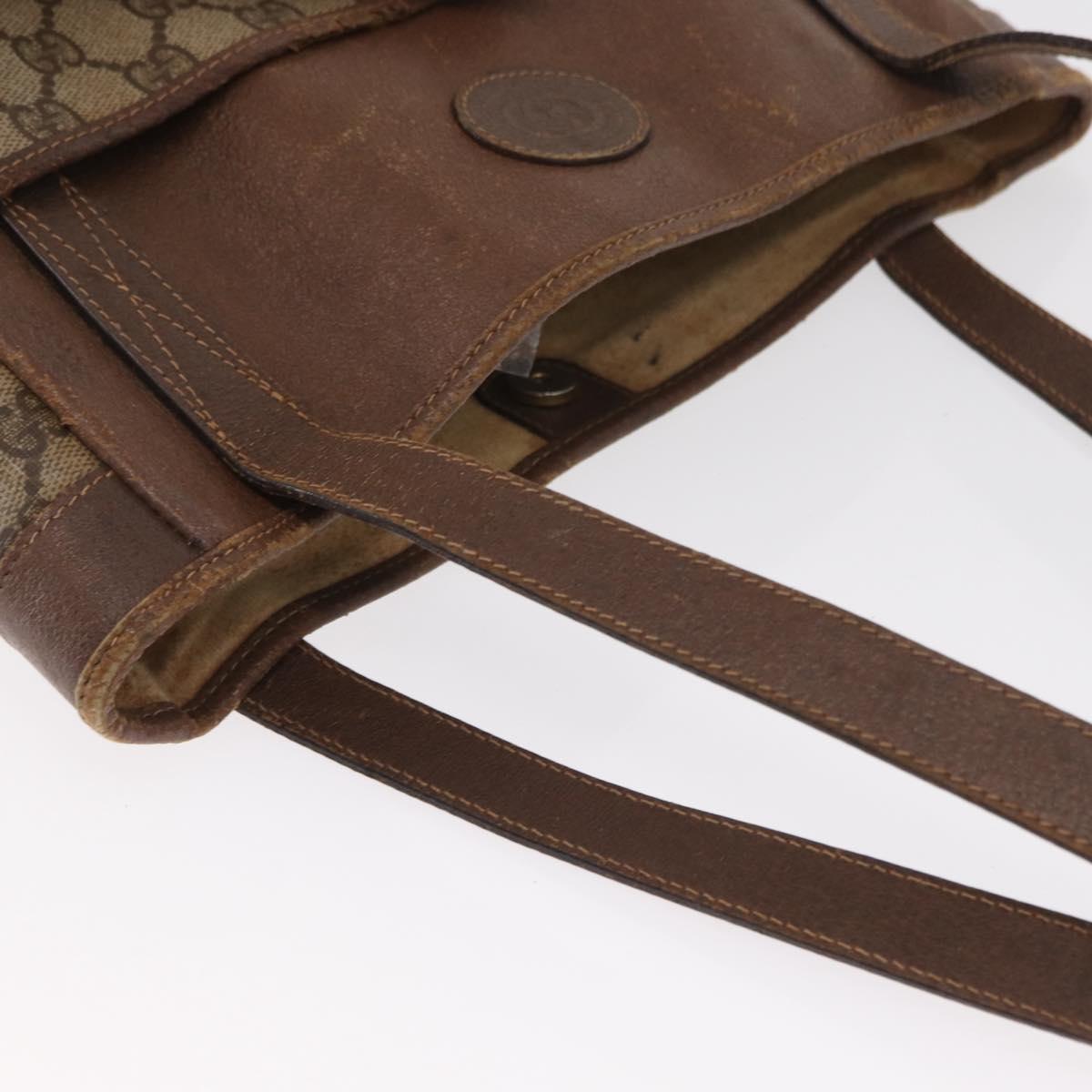 GUCCI GG Supreme Tote Bag PVC Beige Gold 002 123 0035 Auth 151735