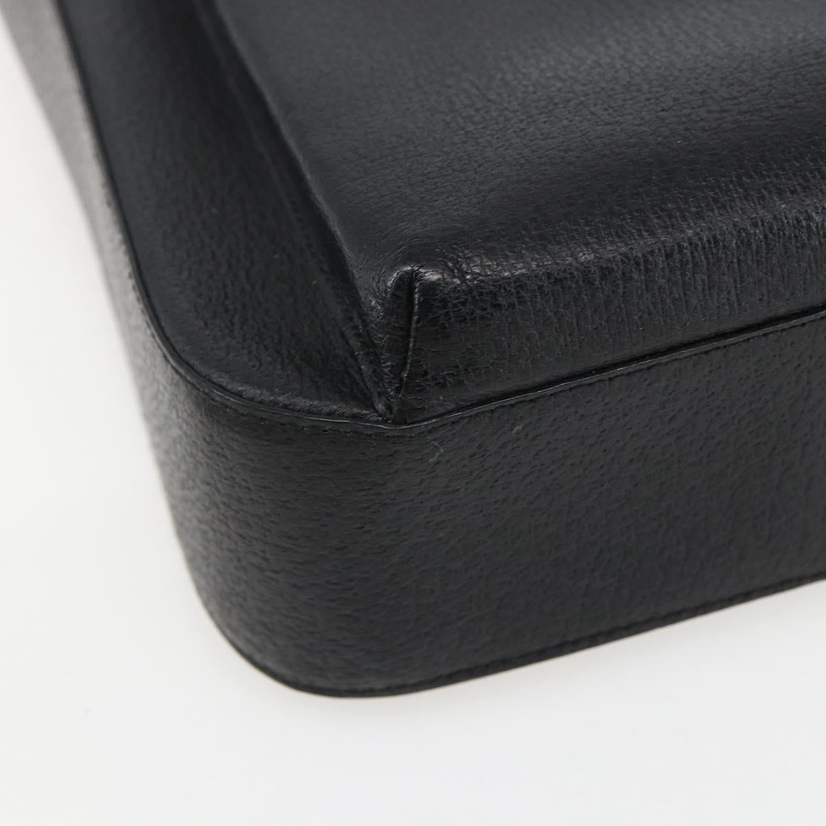 GUCCI Hand Bag Leather 2way Black Silver 002 1118 0463 Auth 151738