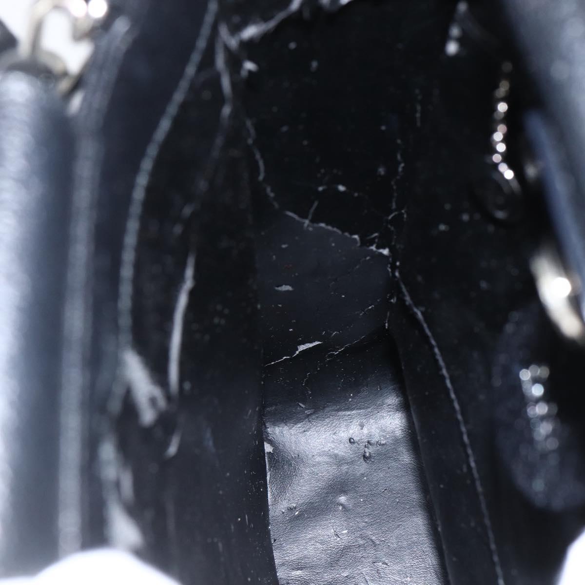 GUCCI Hand Bag Leather 2way Black Silver 002 1118 0463 Auth 151738