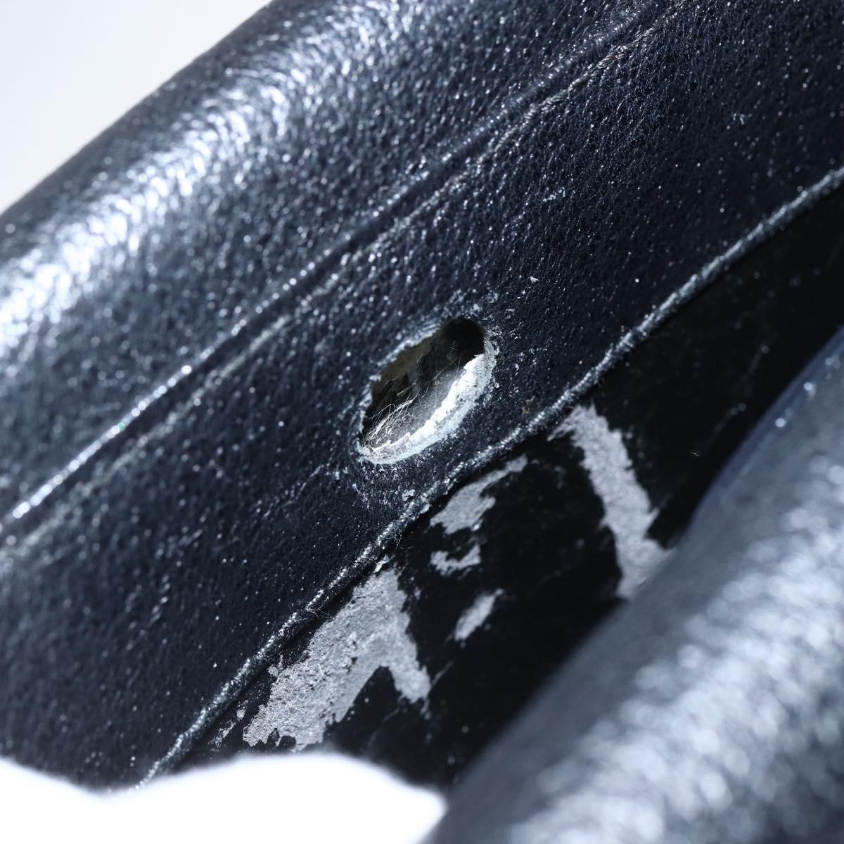 GUCCI Hand Bag Leather 2way Black Silver 002 1118 0463 Auth 151738