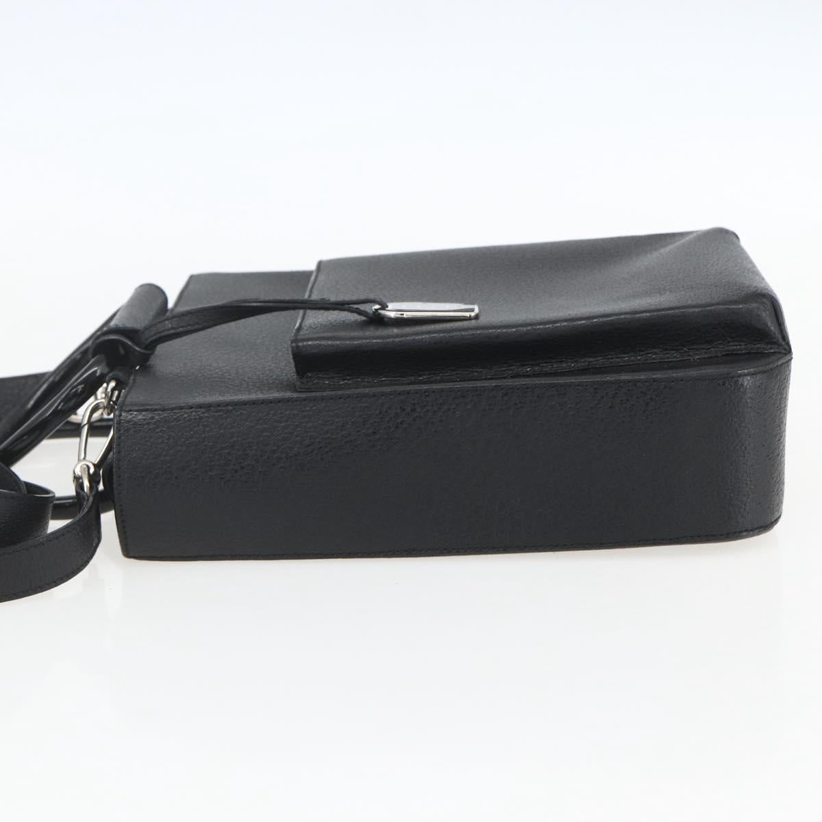 GUCCI Hand Bag Leather 2way Black Silver 002 1118 0463 Auth 151738