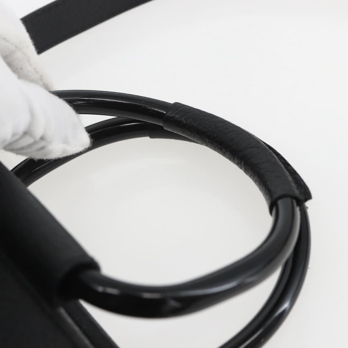 GUCCI Hand Bag Leather 2way Black Silver 002 1118 0463 Auth 151738