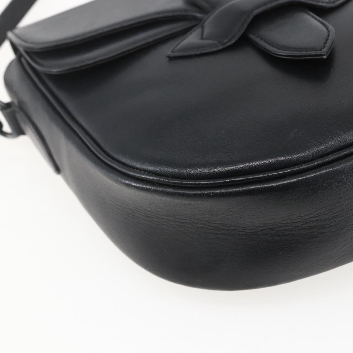 SAINT LAURENT Shoulder Bag Leather Black Auth 151739