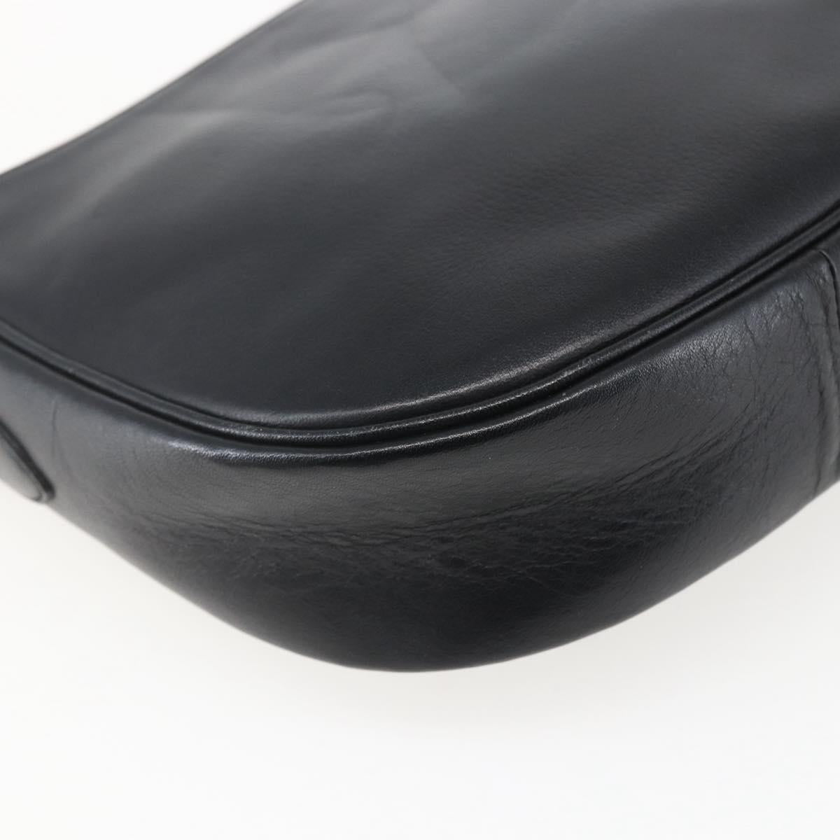 SAINT LAURENT Shoulder Bag Leather Black Auth 151739