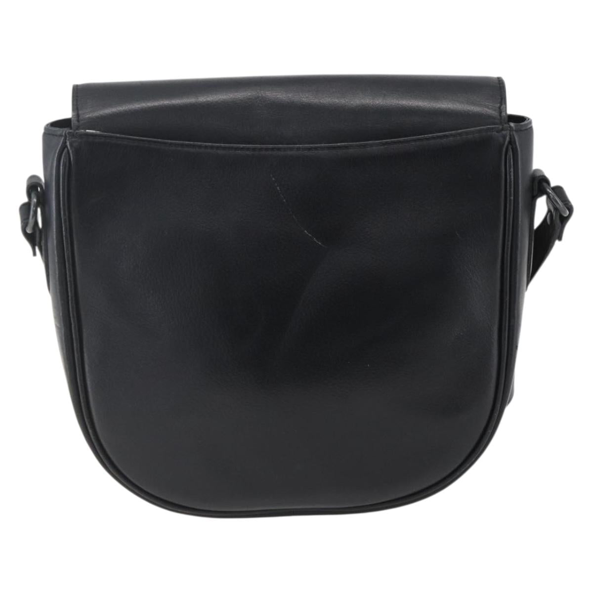 SAINT LAURENT Shoulder Bag Leather Black Auth 151739