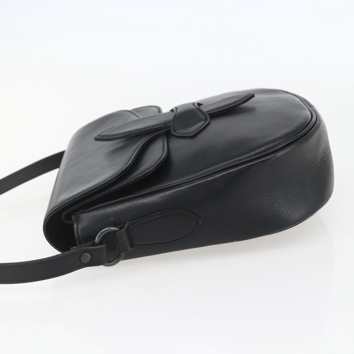 SAINT LAURENT Shoulder Bag Leather Black Auth 151739