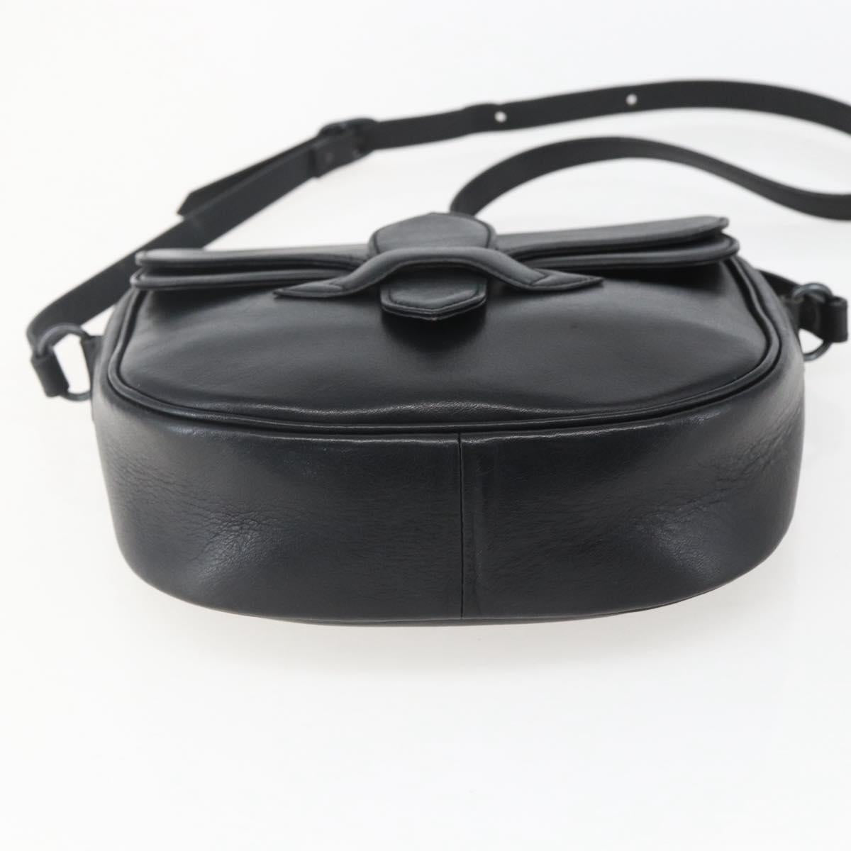 SAINT LAURENT Shoulder Bag Leather Black Auth 151739