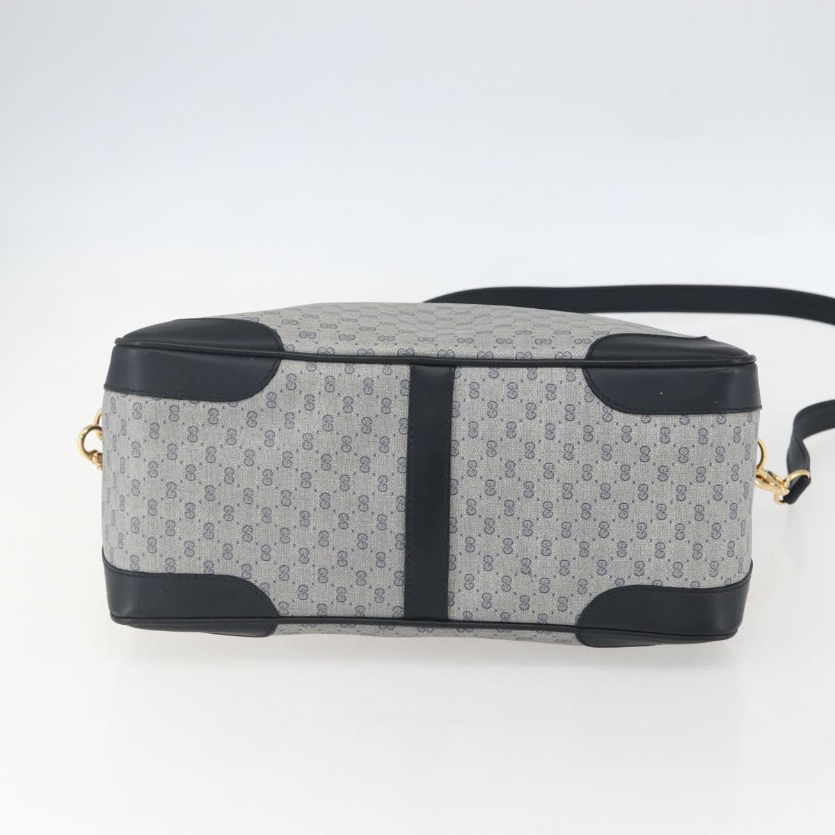 GUCCI Micro GG Supreme Hand Bag PVC 2way Navy Gold 002 122 0033 Auth 151742