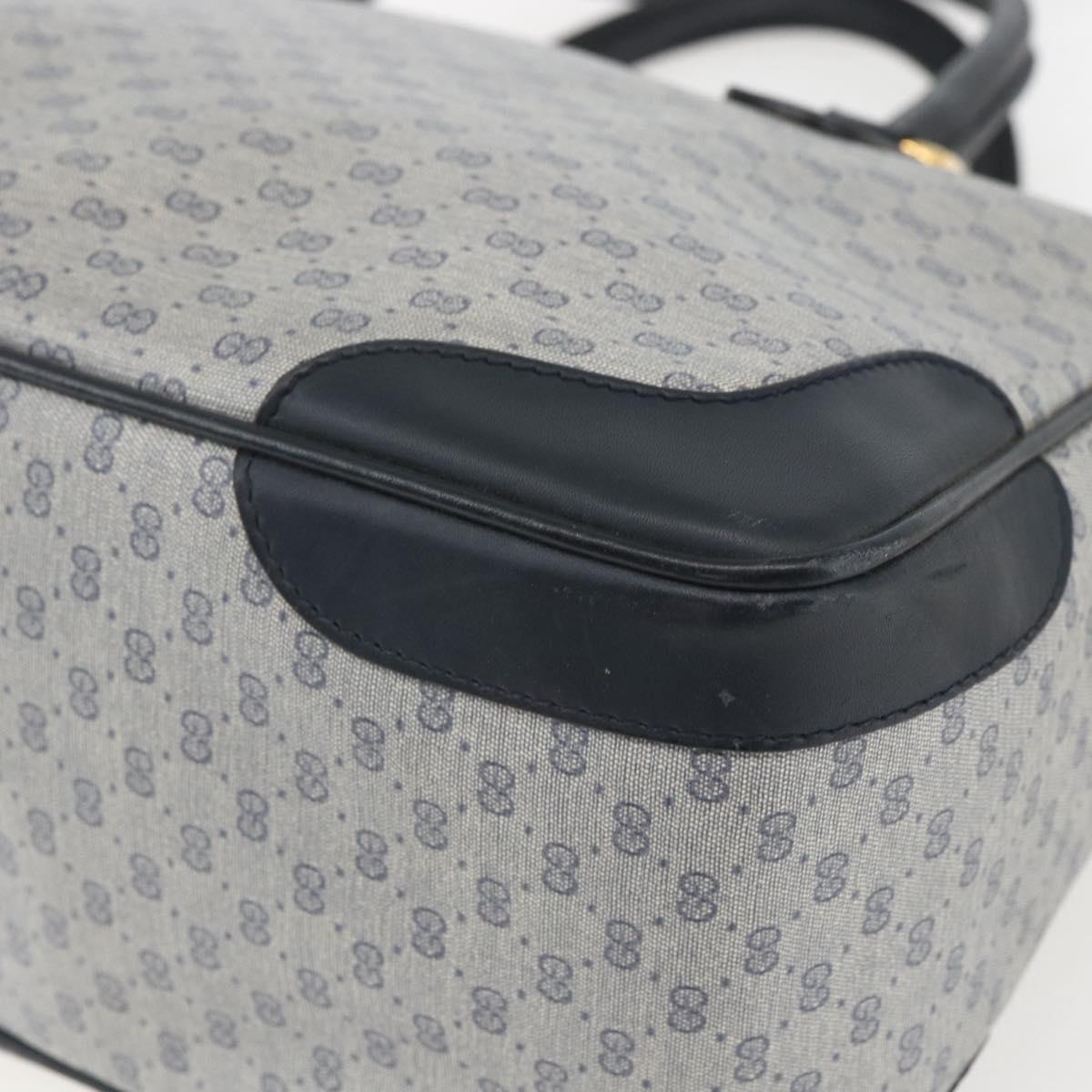 GUCCI Micro GG Supreme Hand Bag PVC 2way Navy Gold 002 122 0033 Auth 151742