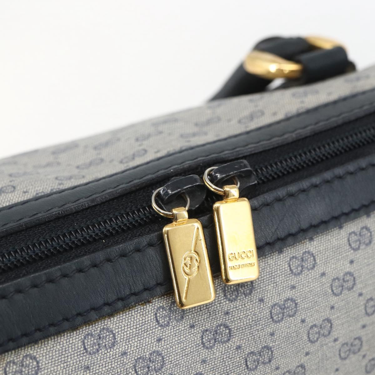 GUCCI Micro GG Supreme Hand Bag PVC 2way Navy Gold 002 122 0033 Auth 151742