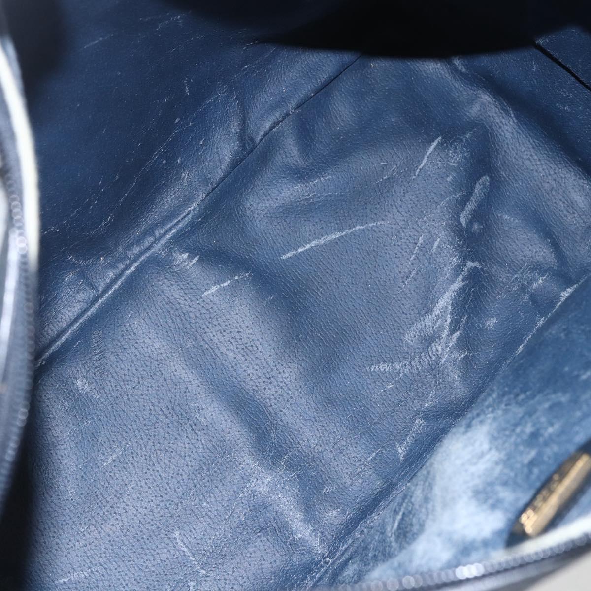 GUCCI Micro GG Supreme Hand Bag PVC 2way Navy Gold 002 122 0033 Auth 151742