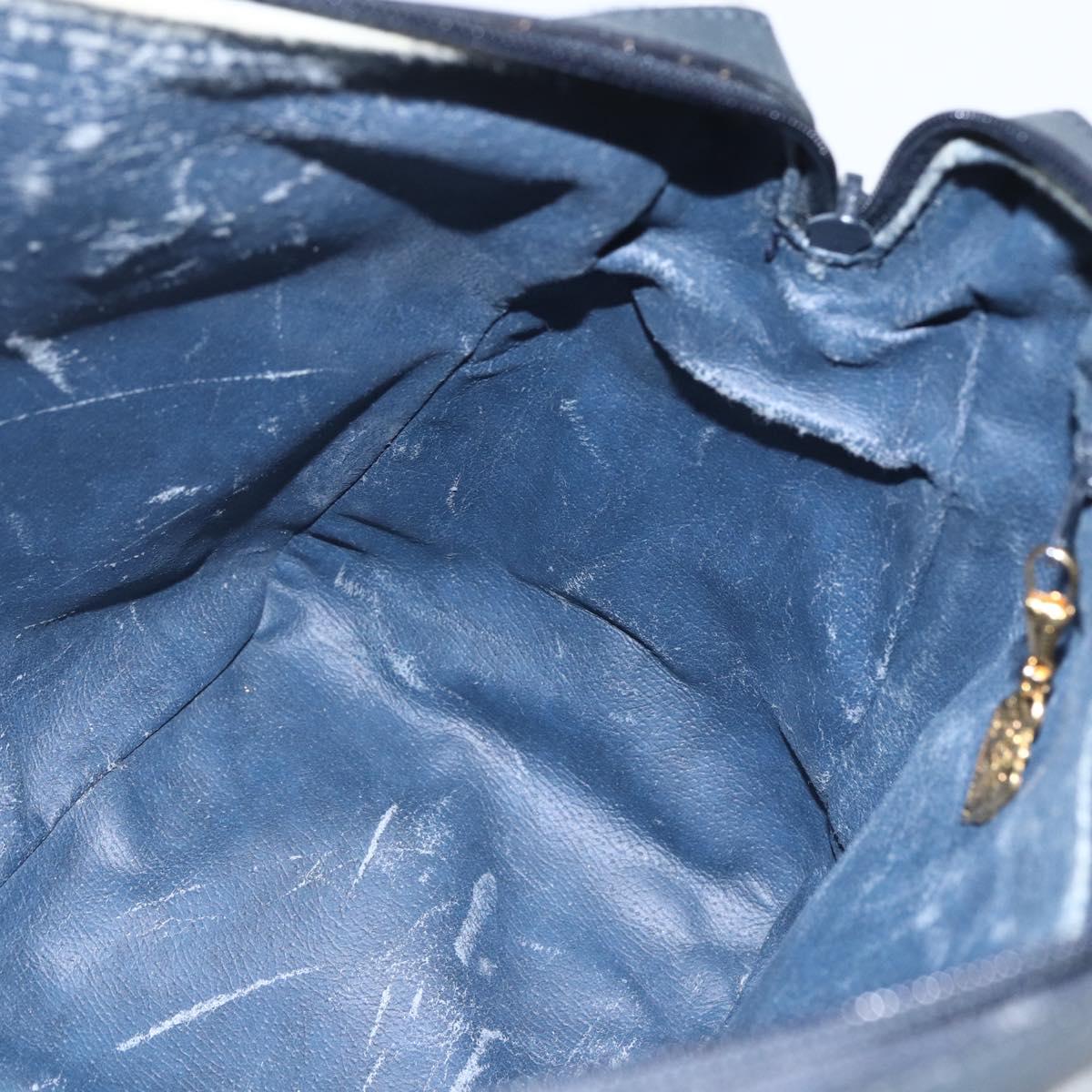 GUCCI Micro GG Supreme Hand Bag PVC 2way Navy Gold 002 122 0033 Auth 151742