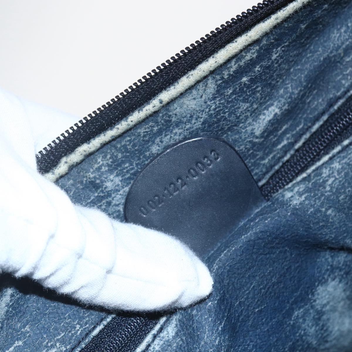 GUCCI Micro GG Supreme Hand Bag PVC 2way Navy Gold 002 122 0033 Auth 151742