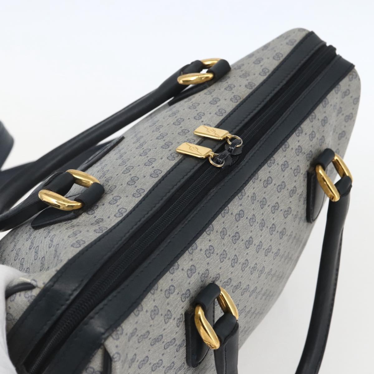 GUCCI Micro GG Supreme Hand Bag PVC 2way Navy Gold 002 122 0033 Auth 151742