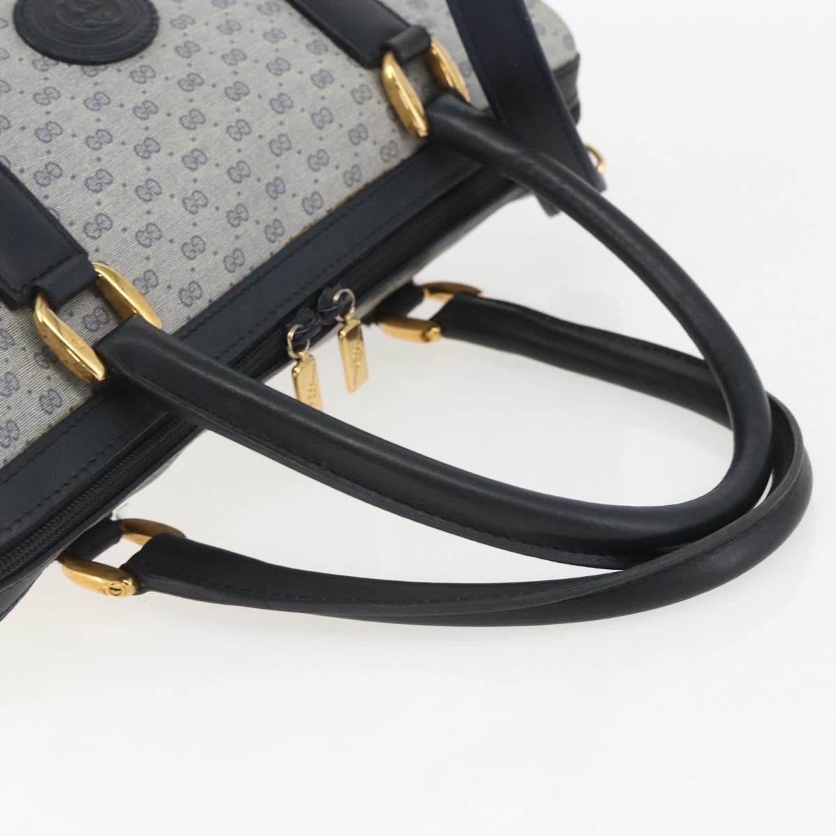 GUCCI Micro GG Supreme Hand Bag PVC 2way Navy Gold 002 122 0033 Auth 151742