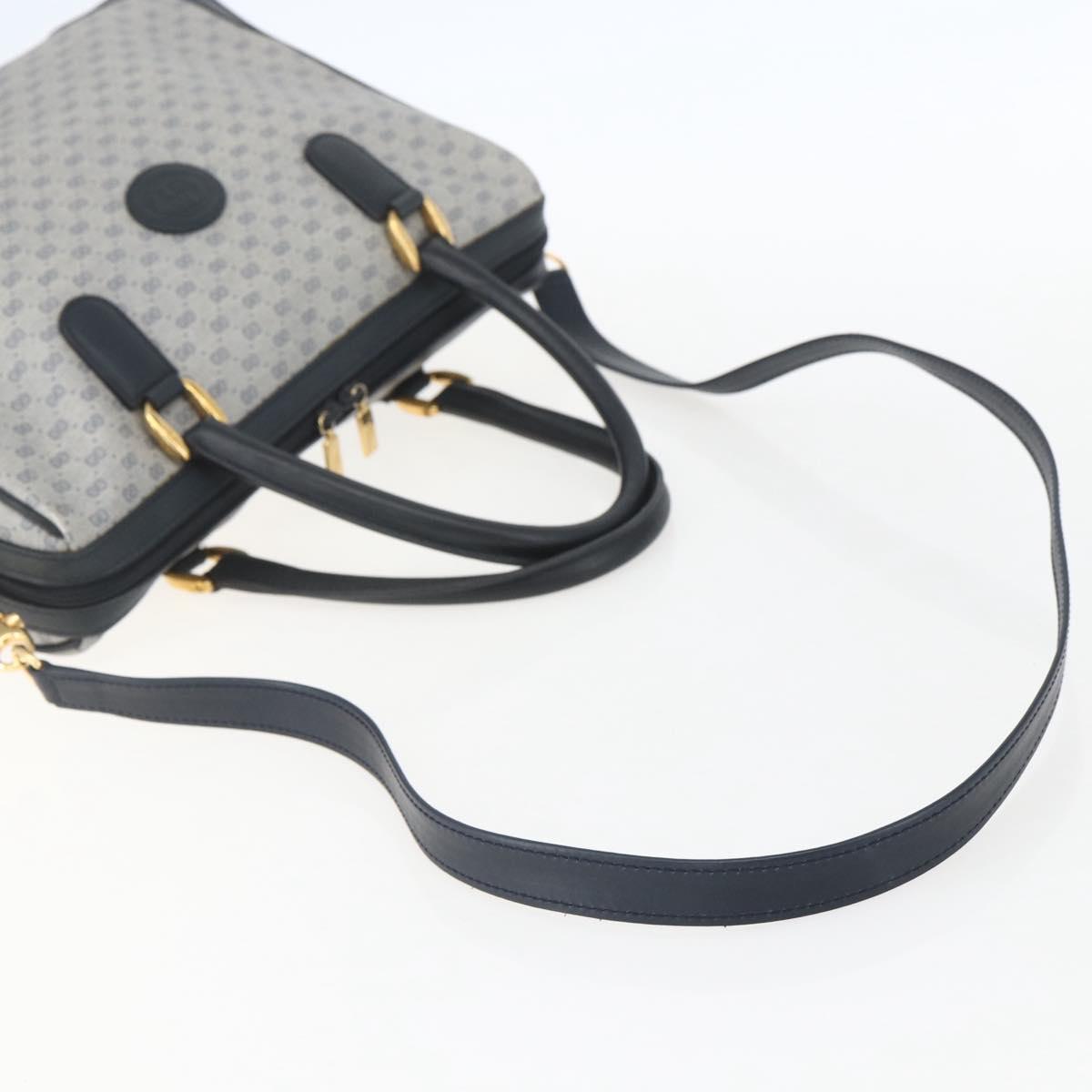 GUCCI Micro GG Supreme Hand Bag PVC 2way Navy Gold 002 122 0033 Auth 151742