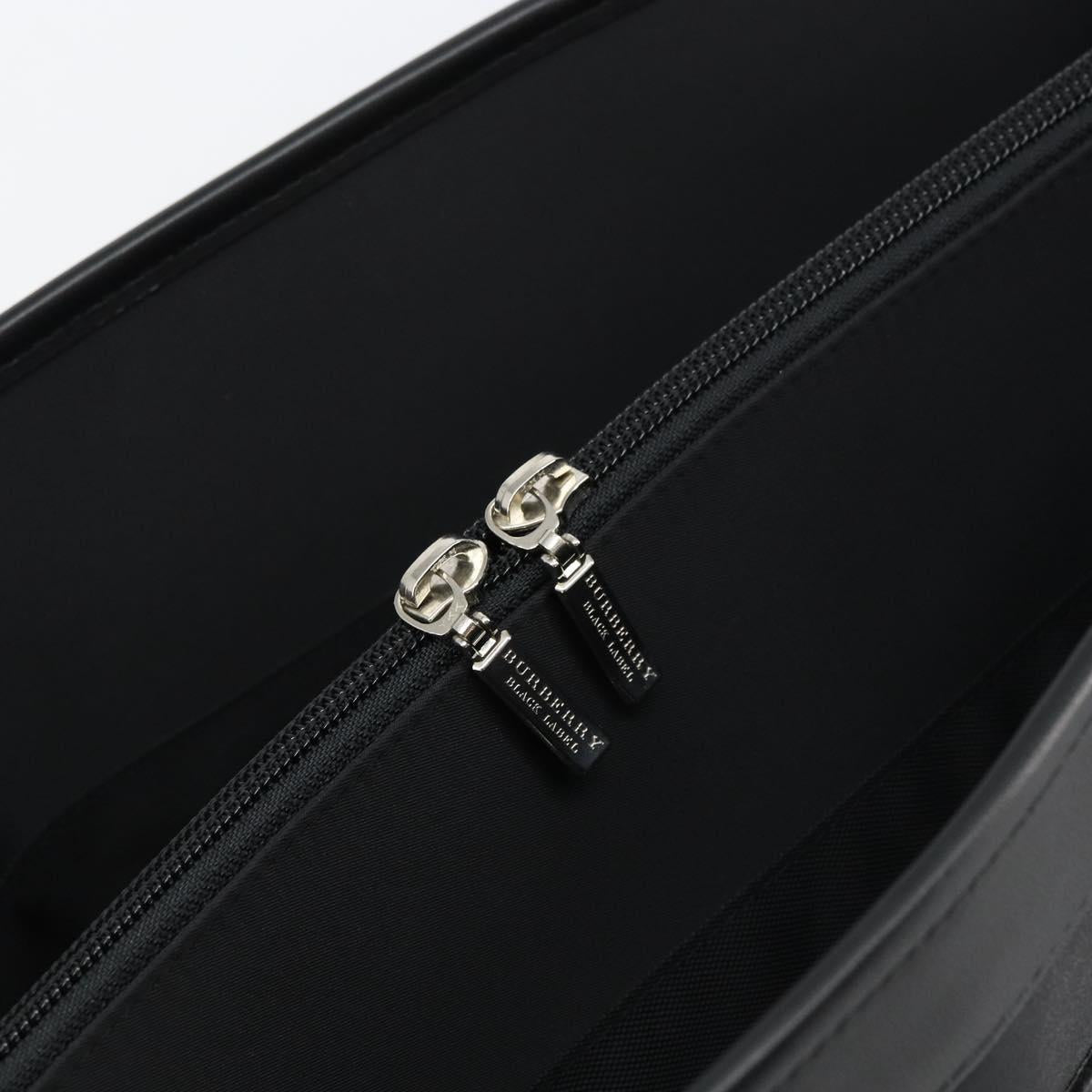 BURBERRY Black label Hand Bag Nylon Black Auth 151745