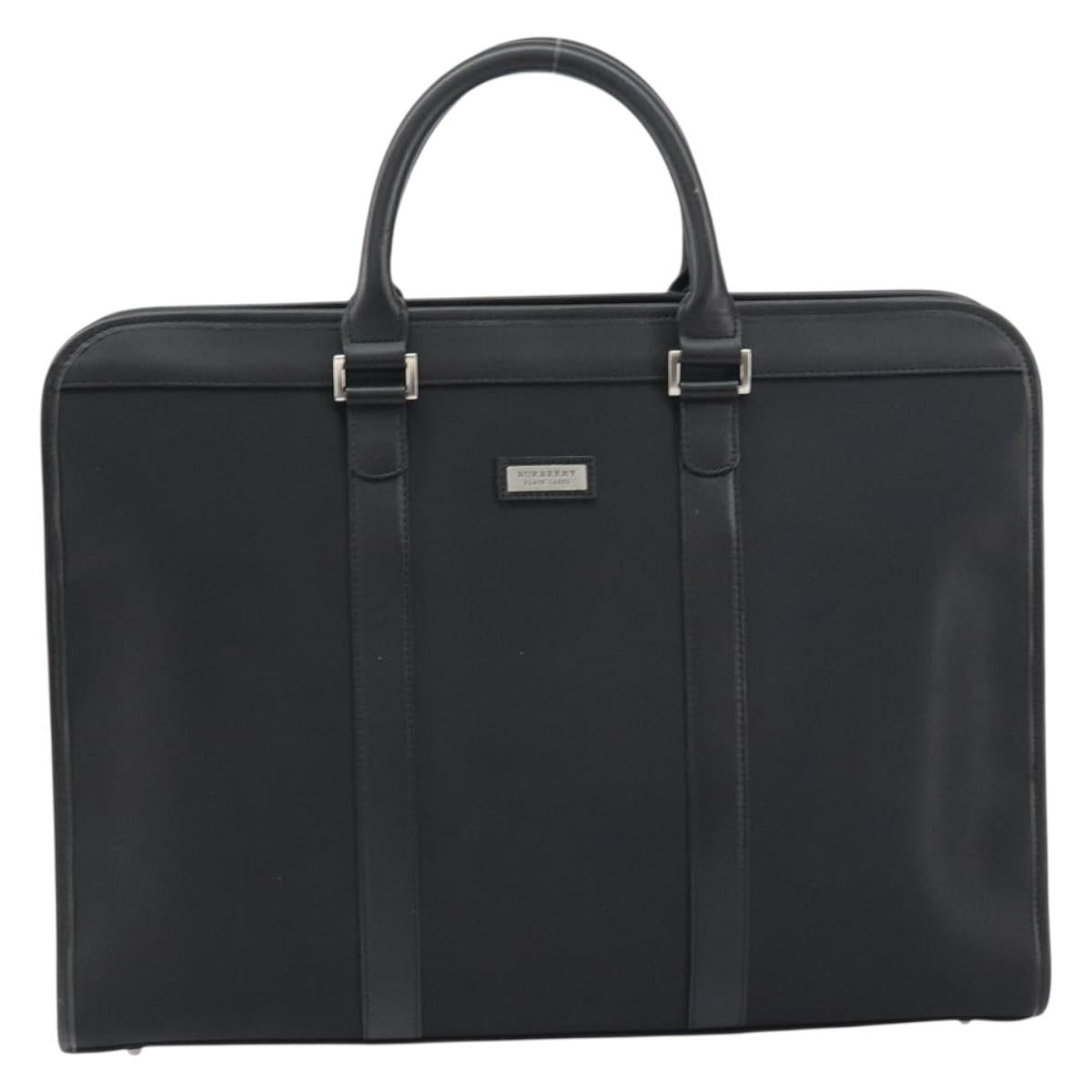BURBERRY Black label Hand Bag Nylon Black Auth 151745