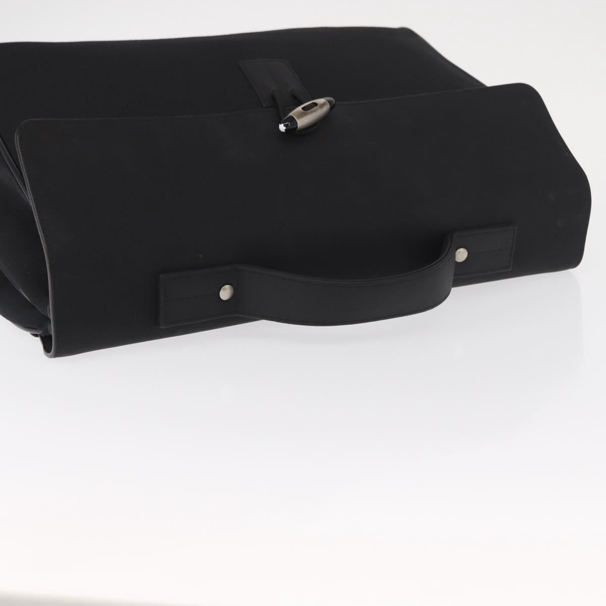 MONTBLANC Hand Bag Canvas Black Auth 151747