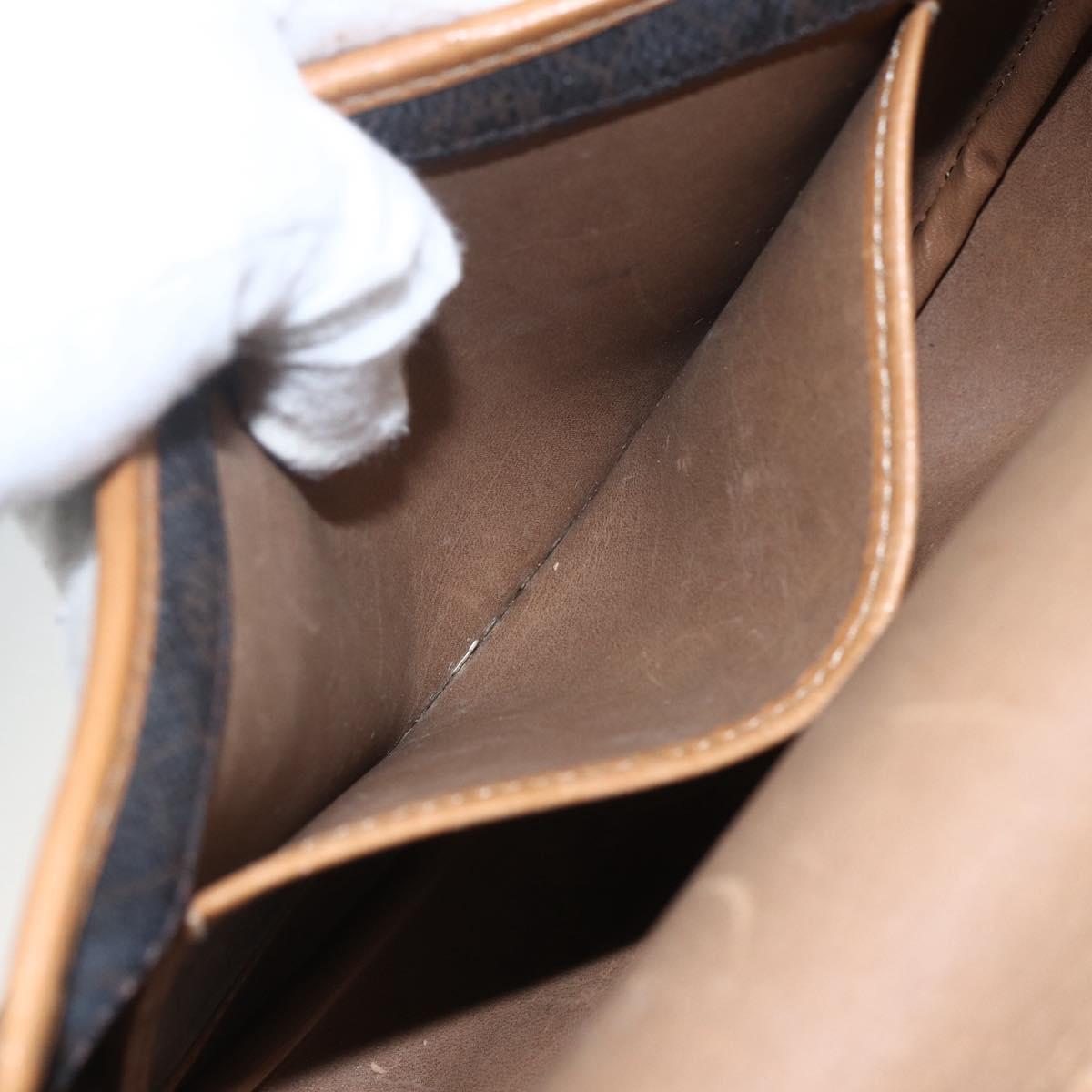 Christian Dior Honeycomb Canvas Shoulder Bag PVC Black Gold Auth 151749